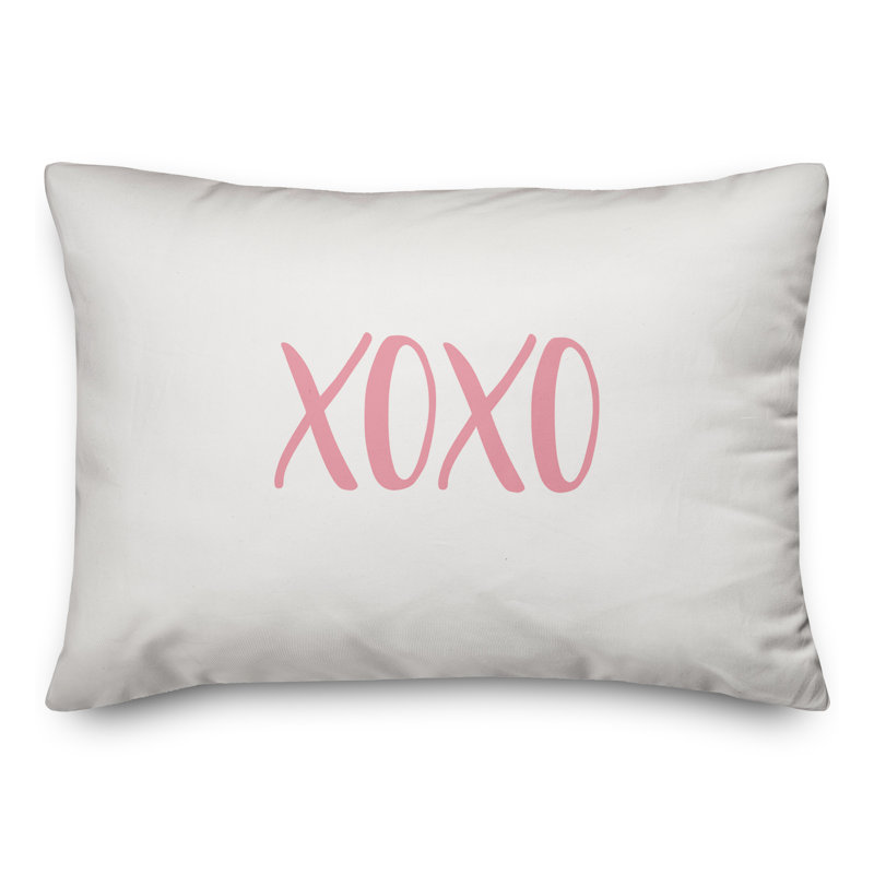  Coussin Xoxo, Rose / blanc
