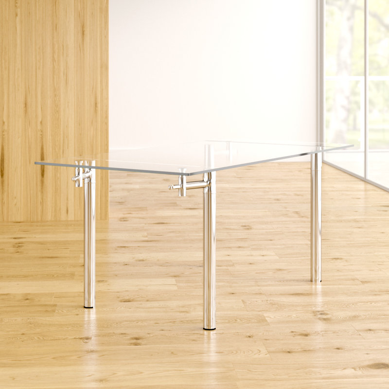 Cara Glass Top Metal Base Dining Table