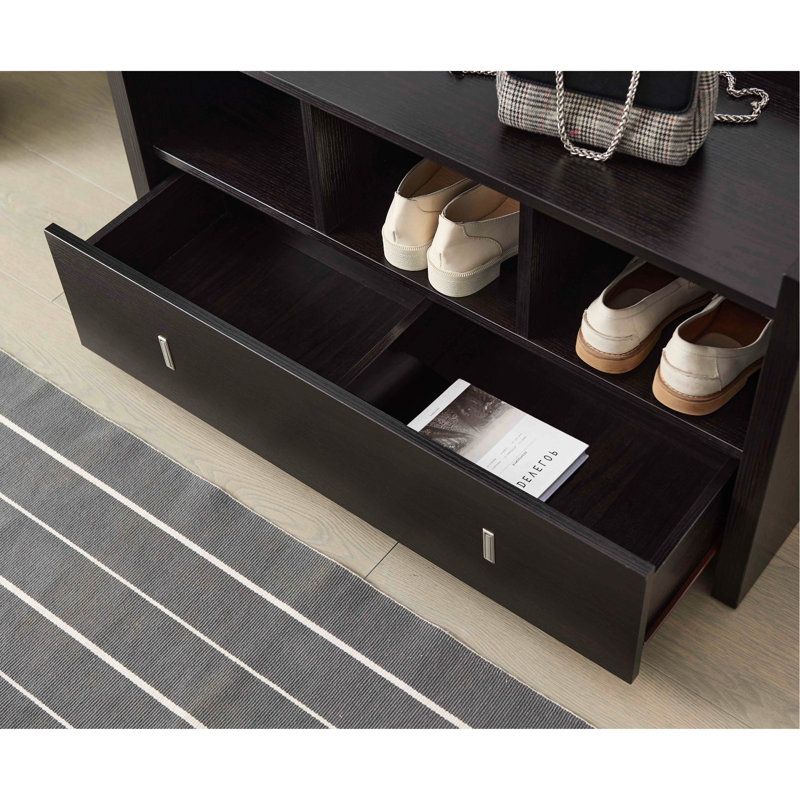 Banc d'entrée de chaussures avec tiroir en ravissante apparence rouge