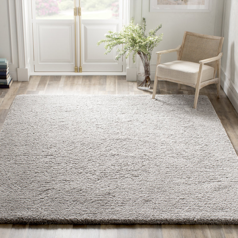 Tapis ivoire fait à la main Antanė, Grey, Rectangle 5 pi x 8 pi