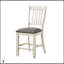 Ensemble de salle à manger à hauteur de comptoir blanc antique et brun rosé avec rangement, étagère de présentation, tiroirs, porte-bouteilles et 6 chaises-1829472938