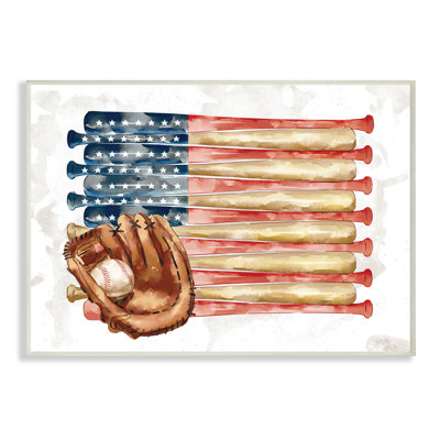 "American Baseball Flag", art mural pour enfants par Ziwei Li