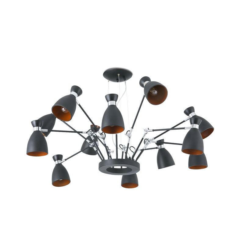 Giron 12 - Light Grey Cluster Pendant, Black/Copper
