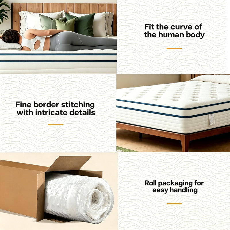 Knitted Fabric Cover Pocket Sprung Mattress Medium Firm Breathable Support Mattress , Super King
