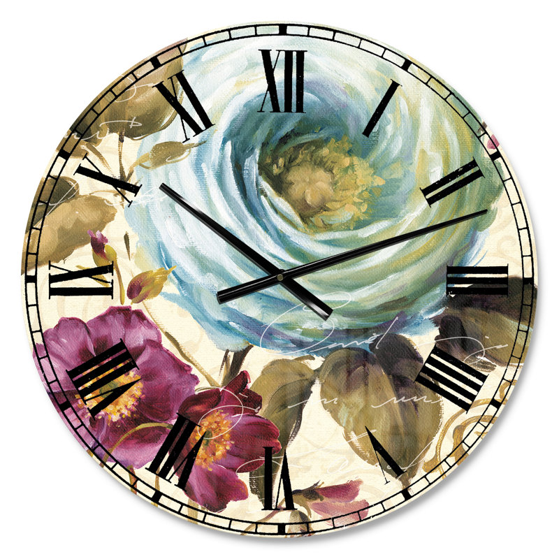 Victorias crème fleur - horloge murale traditionnelle, Petit