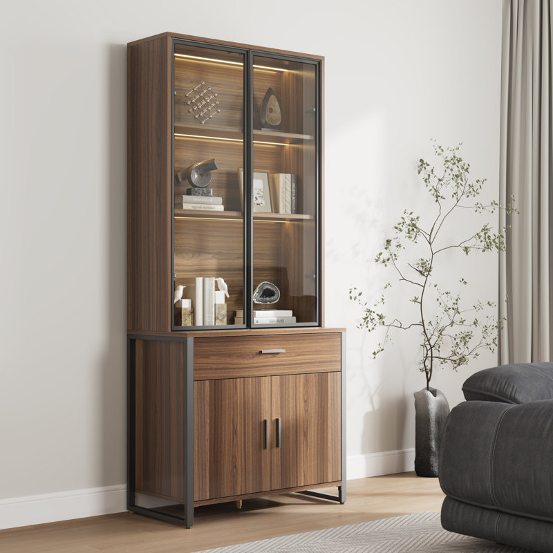 Chickasha Storage Bookcase, Brown/Gray