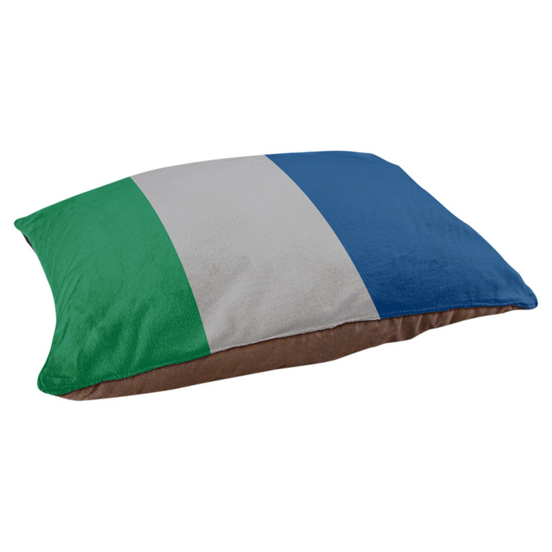 Coussin rectangulaire designer Minnesota, Moyen (L 30 po x l 40 po), Vert / gris froid / bleu foncé