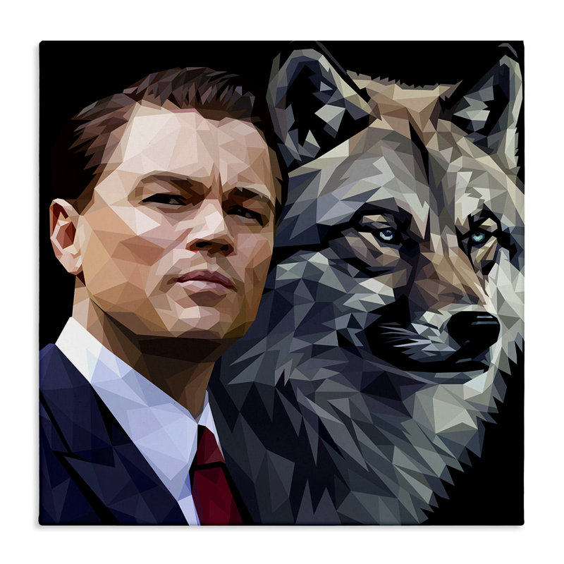 Art mural Leonardo avec loup par Birch & Ink, H 17 po x l 17 po