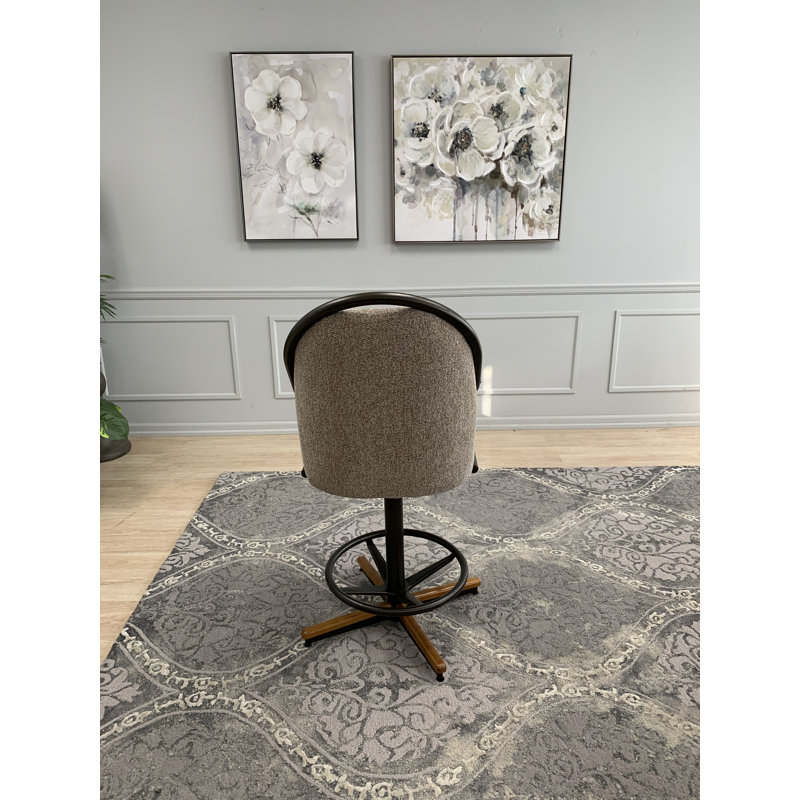 Cuellar Swivel Upholstered Counter Stool with Metal Frame