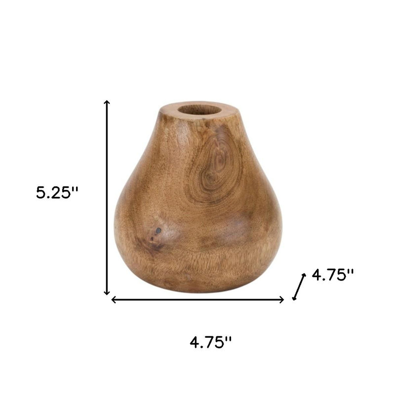 Ensemble de trois vases en bois naturel