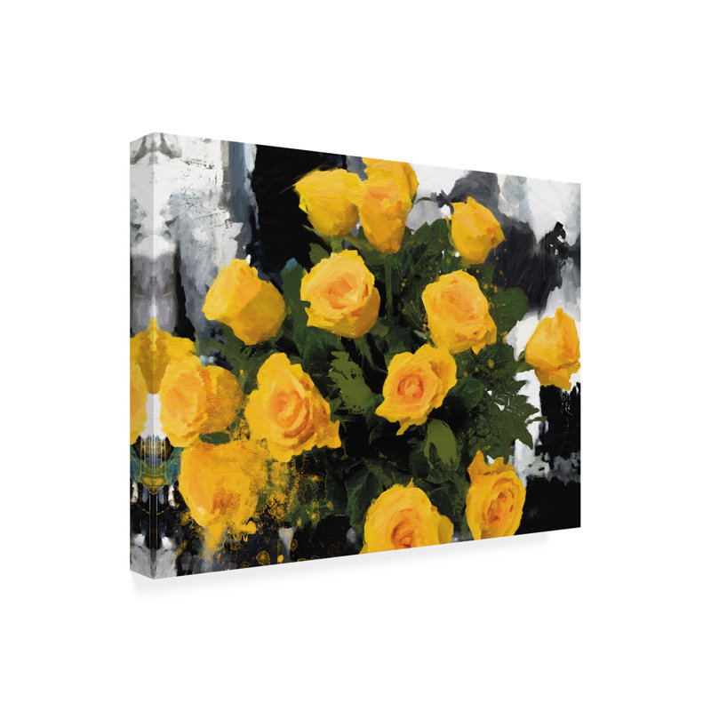 Art sur toile «Bacheler Porter», noir et jaune, H 14 po x l 19 po