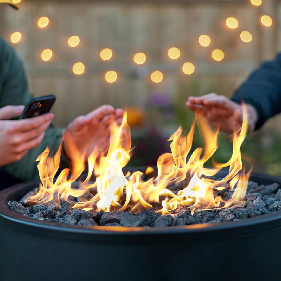 Stainless Steel Fire Pit Burner Pan & Ring Standard Connection Kit with Spark Ignition for Liquid Propane Dreffco