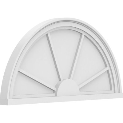 30"W x 15"H x 2"P Half Round 4 Spoke Architectural Grade PVC Pediment