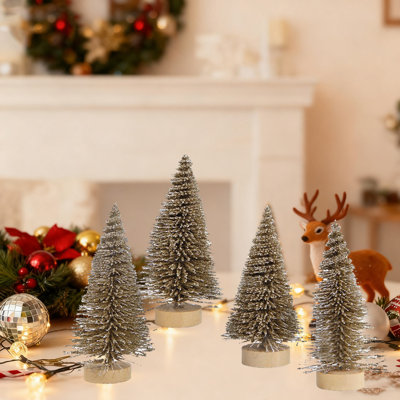 4Pcs Mini Christmas Tree, Mini Desktop Decorations, Christmas Decorations, Home Desktop Decorations, Office And Family Party Decorations, Christmas Gifts
