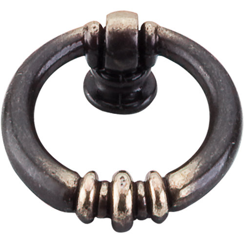 Newton Ring 1 5/8" Length Round Knob, Dark Antique Brass