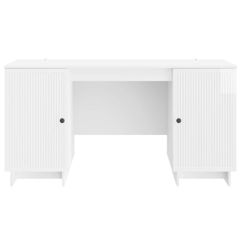 Credenza Desk, High Gloss White