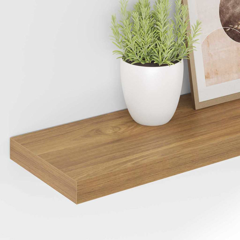 Floating Shelf, 4cm H x 120cm W x 23.5cm D, Brown