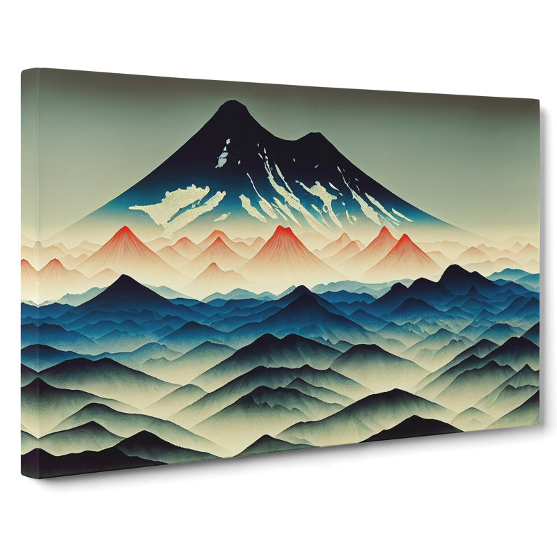 Marvellous Japanese Mountains - Wrapped Canvas Print