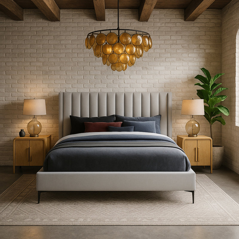 Nadia Velvet Bed, Cream Velvet, King