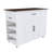 46" Kitchen Island On Wheels With Storage & Power Outlet - Movable Rustic Breakfast Bar Table (Not Include Stools)