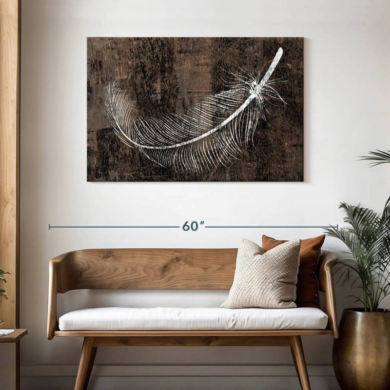 Kerner White Feather Outline, 30" H x 45" W