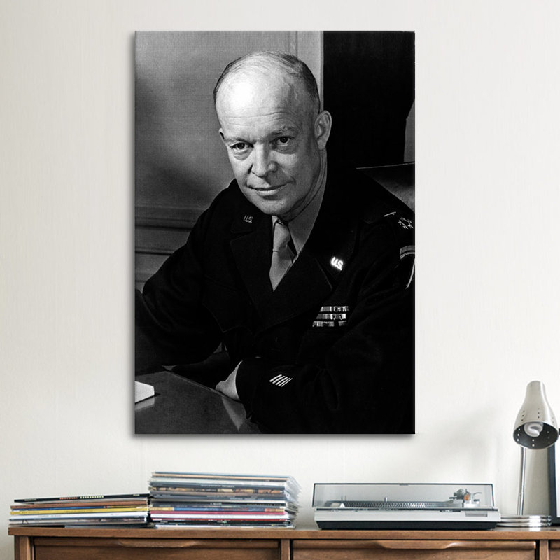 «Dwight politique» par D. Eisenhower, reproduction de photo sur toile, H 12 po x l 8 po x P 0,75 po, Toile tendue