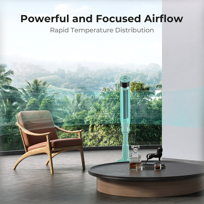 Tower Fan 59” Portable With Oscillation Remote Control, Adjustable height（0-7in）,8 Powerful Wind Speed And 3Modes Setting, Built In 24 H Timer Led Display Compact Standing Fan