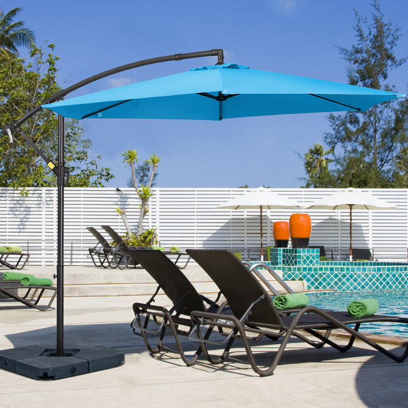 Parasol en porte-à-faux 120 po Ersheen, Bleu ciel