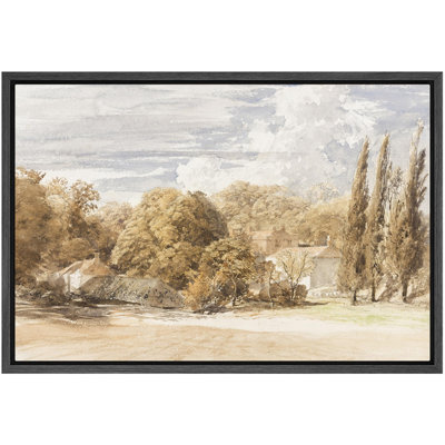 Village pittoresque au bord de la rivière Serene, aquarelle, illustrations de paysage champêtre français