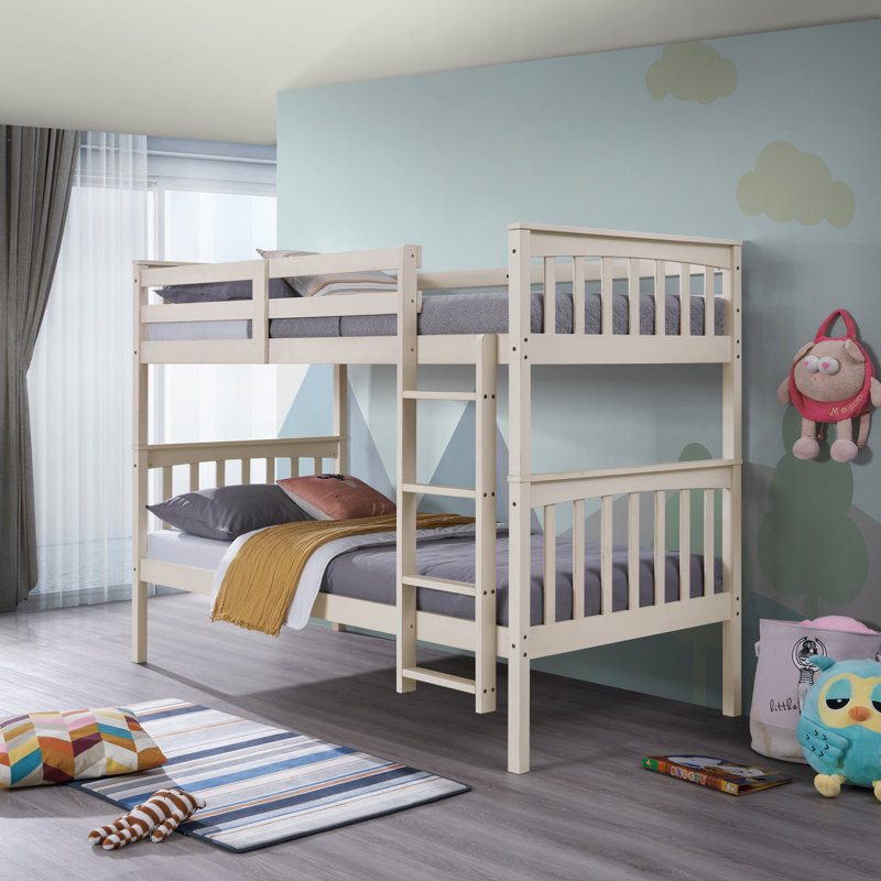 Javonne Kids Twin Over Twin Bunk Bed, Antique White