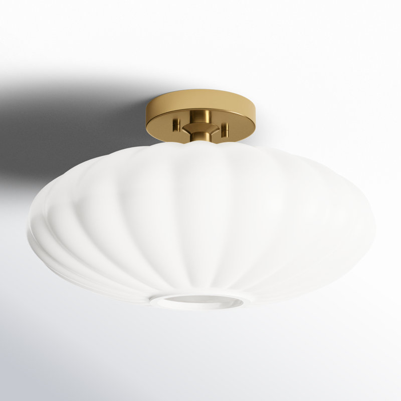 Plafonnier 1 lumière Mason en laiton naturel, Laiton naturel