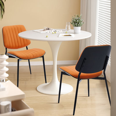 Chaise Mid-Century rétro en similicuir, ensemble de 2