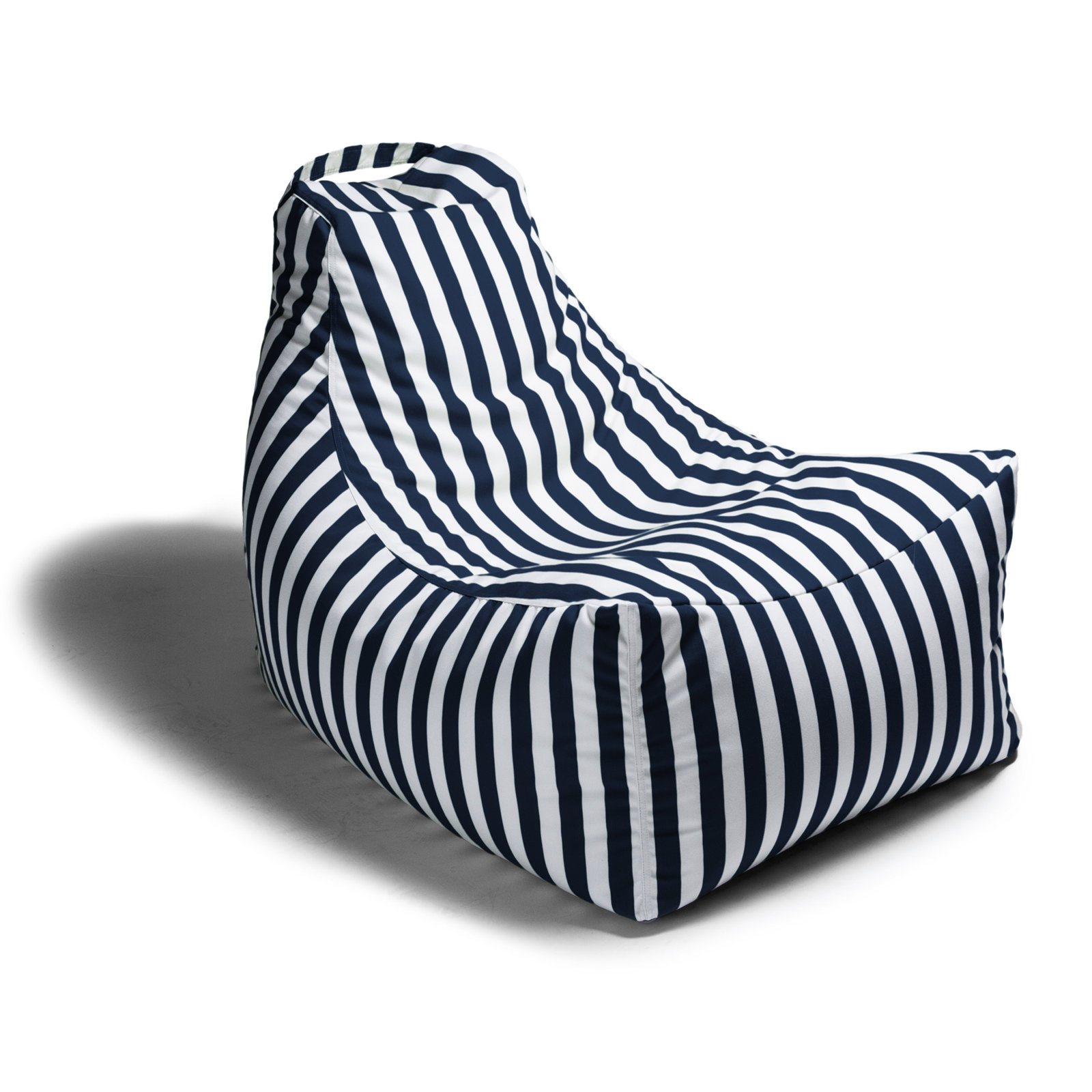 Juniper Outdoor Bean Bag Patio Chair, Navy Striped Acrylic