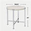 Table de bout ronde avec support en forme de X, chêne blanc et chrome