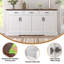 Buffet 63 ", armoire de rangement cannelée-837760469