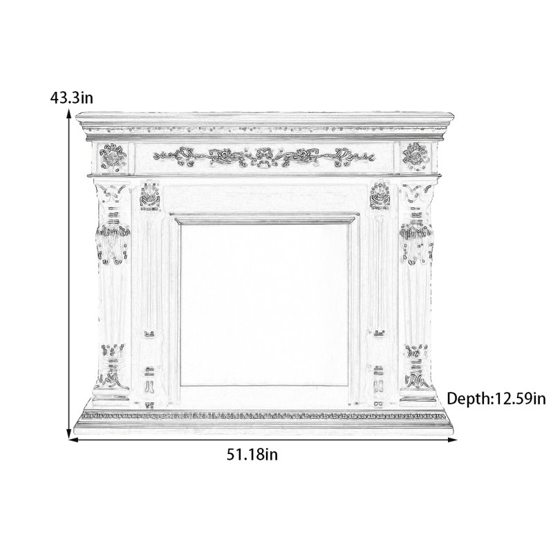 Foyer moderne moderne sculpté, H 43,3 po x l 51,18 po x P 12,59 po, Brun