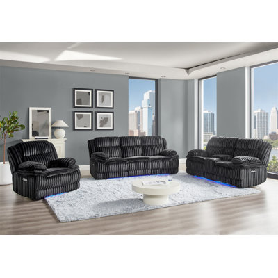 WINSTON BLACK POWER RECLINER WITH LED