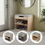 Banc de rangement rembourré pour chaussures avec armoire à 2 niveaux-463603087