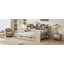 Lit de jour en bois avec tablettes de rangement, lit multifonctionnel-223377684-215333038