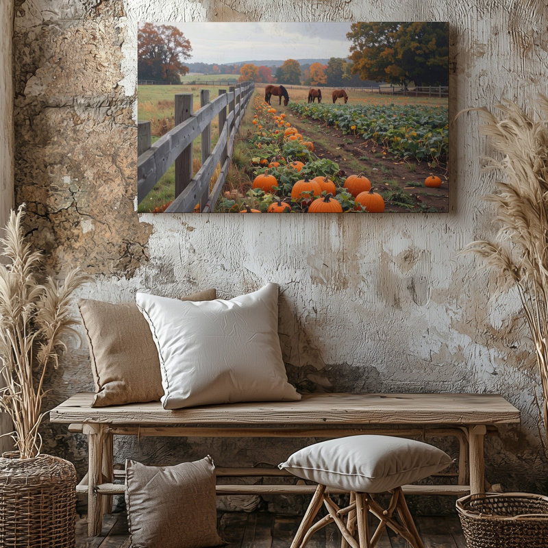 Automne, pâturages et citrouilles rustiques, H 9 po x l 12 po