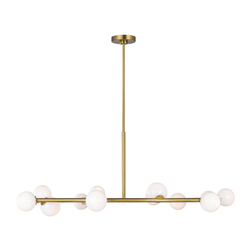 Rouse Sean Lavin Colston 9 Light Dining Room Chandelier With Milk Shade, Burnished Brass