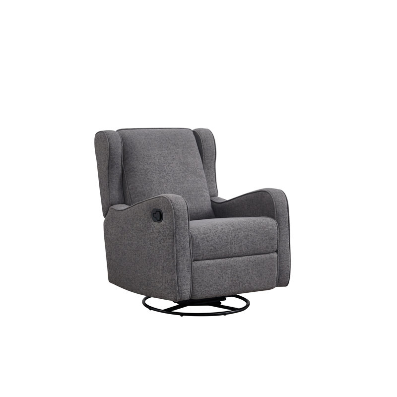 Abordale Upholstered Swivel Reclining Glider, Steel