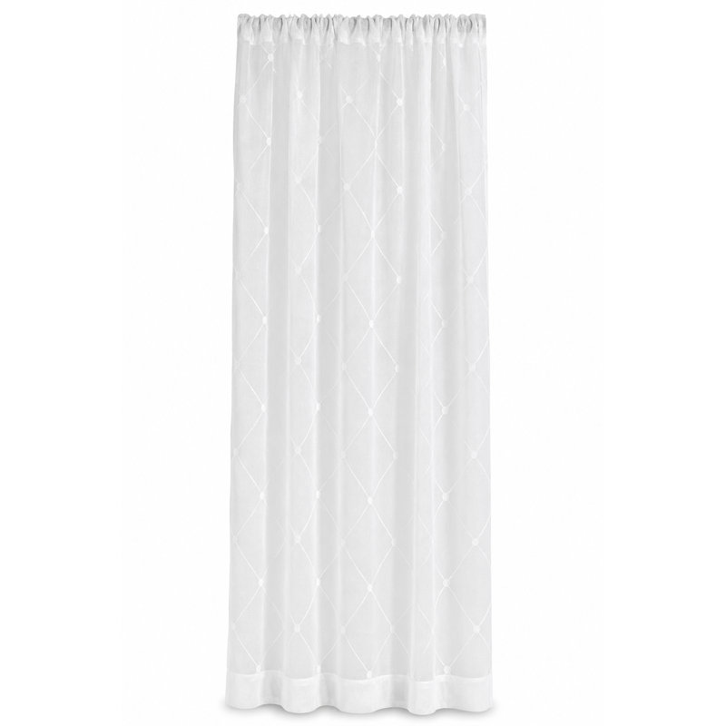 Renna Sheer Curtain Single Panel, 54" W x 108" L, White