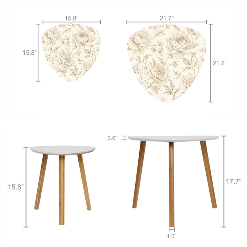 Ensemble de 2 tables basses gigognes Triangle