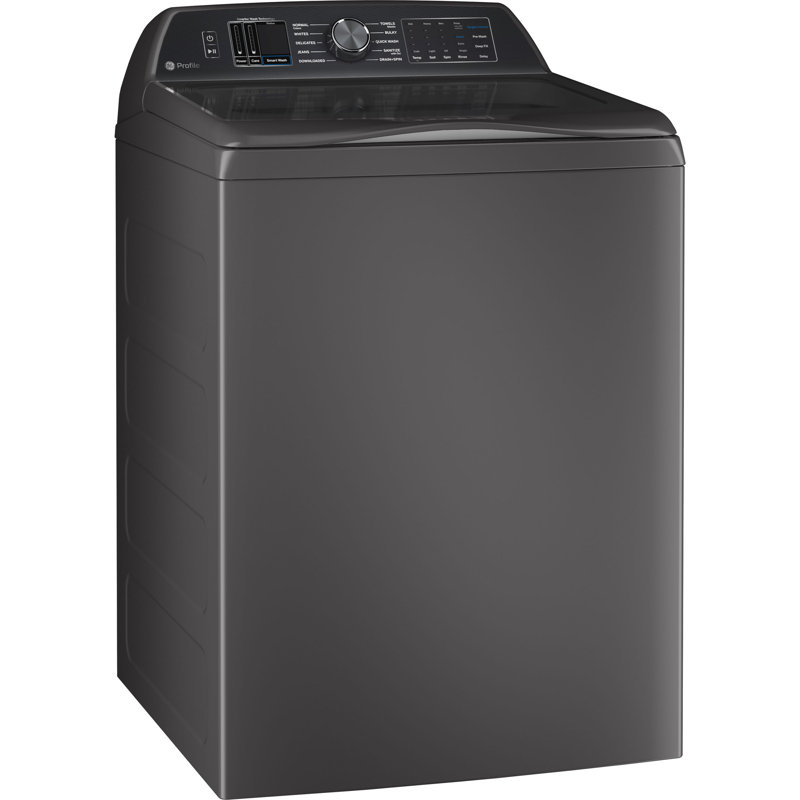 GE Profile 5.4 cu. ft. ENERGY STAR Top Load Washer with Smarter Wash Technology and FlexDispense + 7.4 cu. ft. ENERGY STAR Smart Gas Dryer with Sanitize Cycle and Sensor Dry