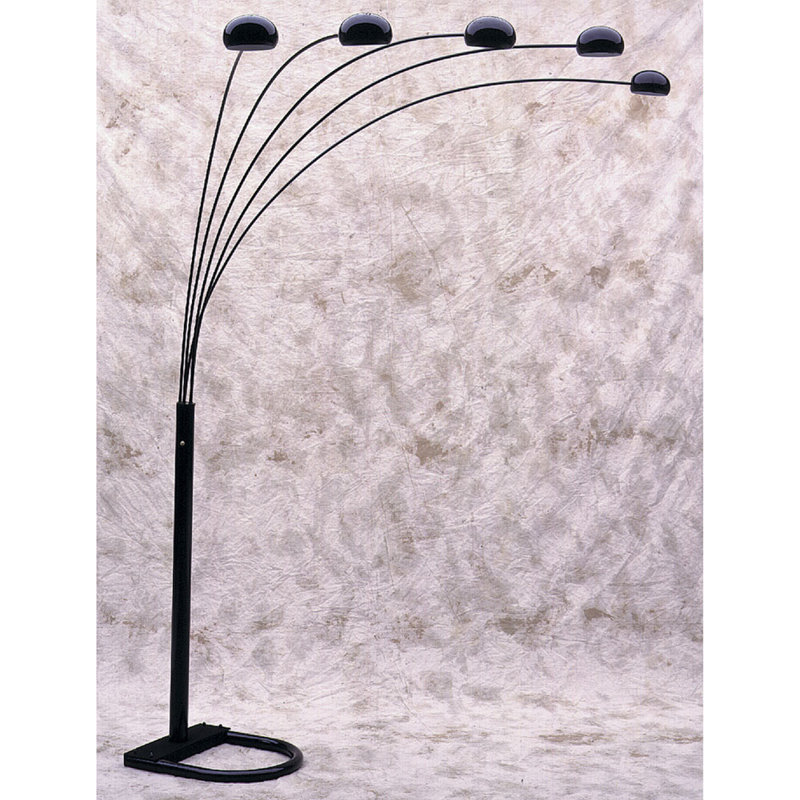 Black Gloss Adjustable Multi-Head Arc Floor Lamp