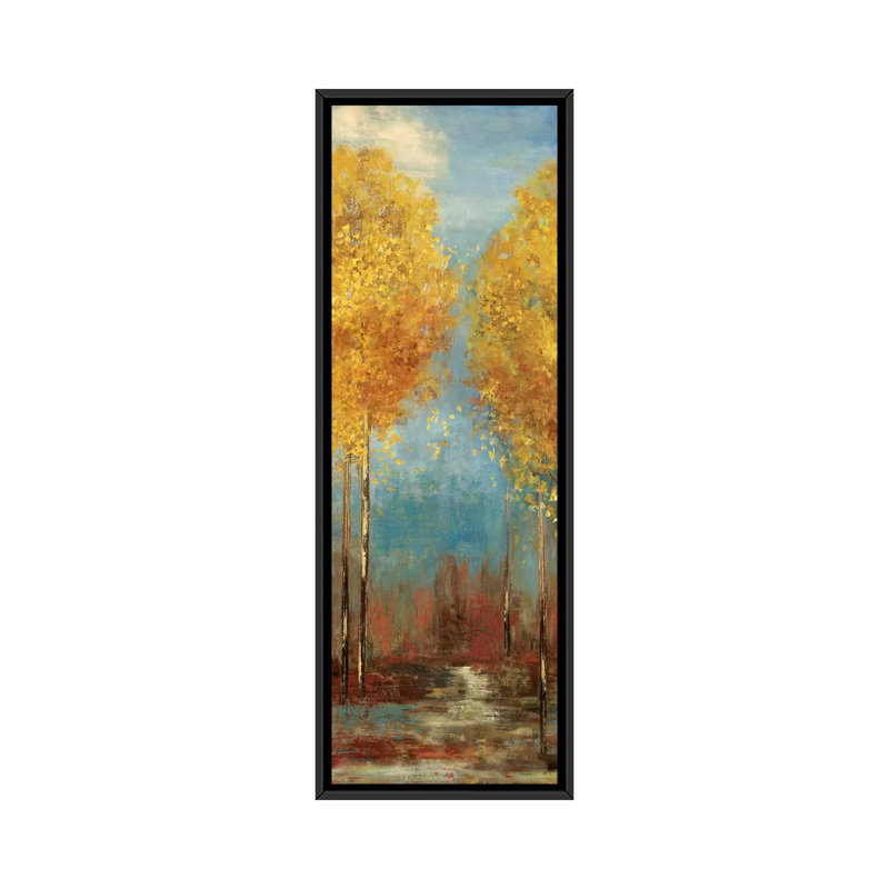 Ginkgo tree ii-impression sur toile tendue, H 36 po x l 12 po x P 1,5 po, Toile avec cadre noir