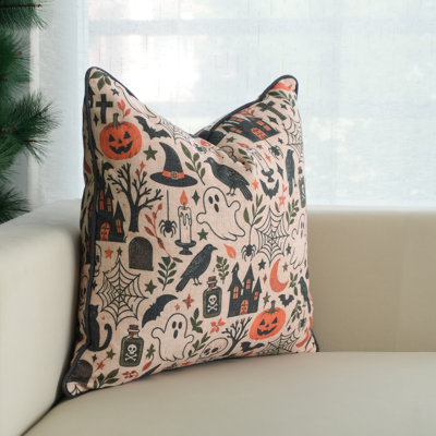 Toile Linen Pillow Cover