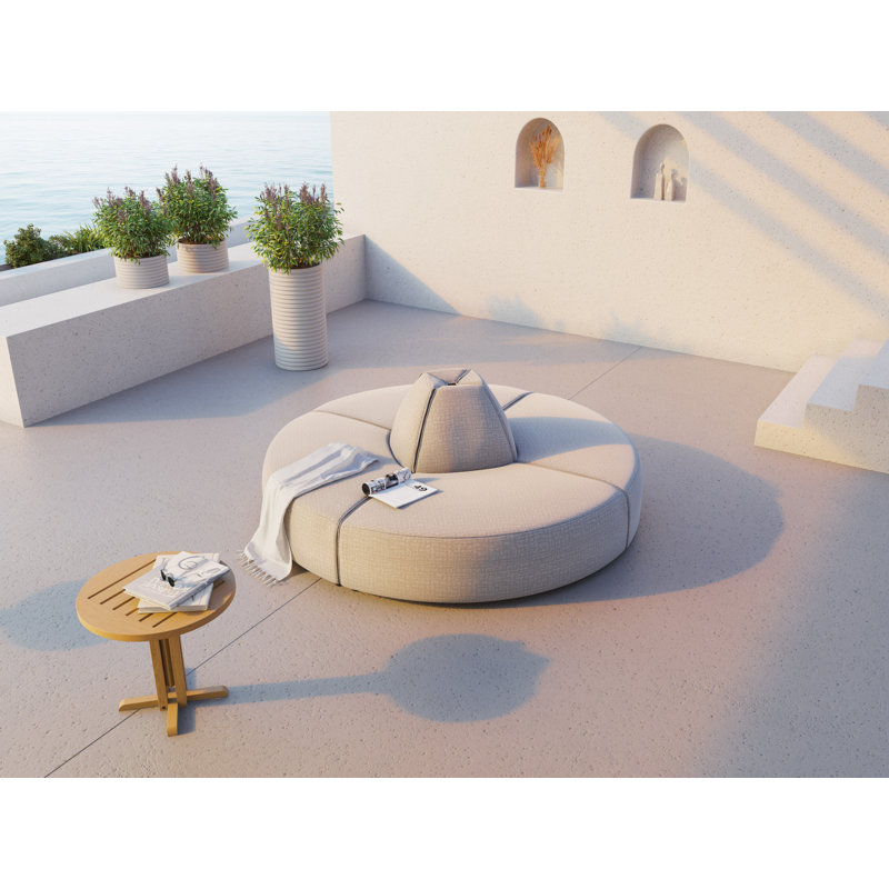 210cm Wide Wood Patio Sofa with Cushions