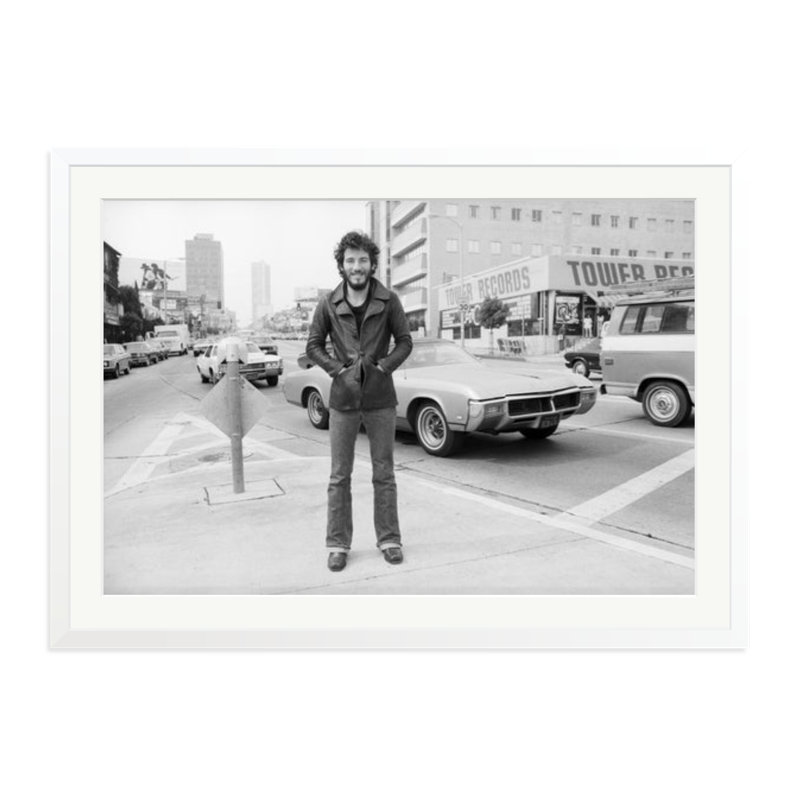 Bruce Springsteen on Sunset Strip, White, 27" H x 38" W